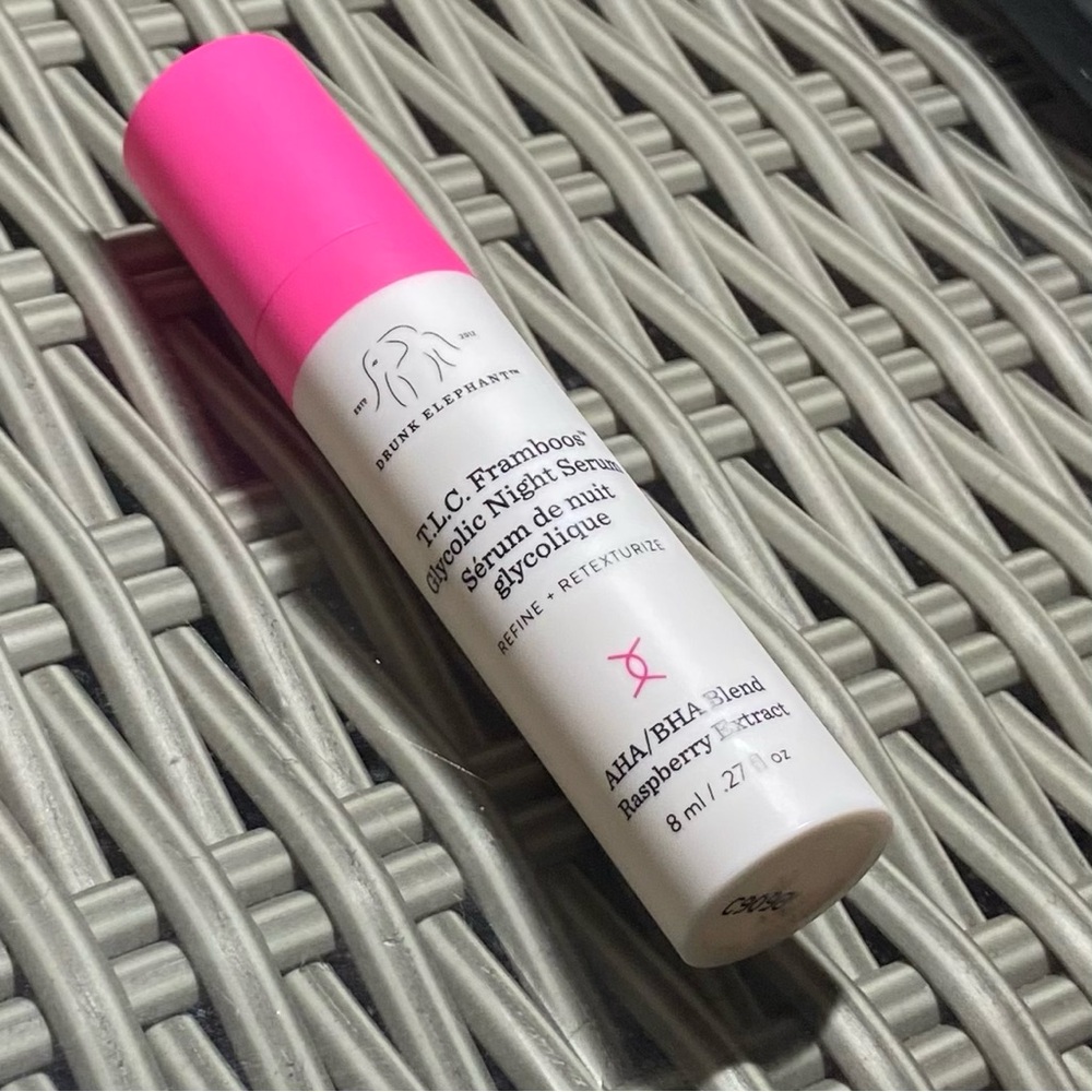 Drunk Elephant Serum T.L.C. Framboos GlycolicResurfacing Night .27 floz NEW 2025